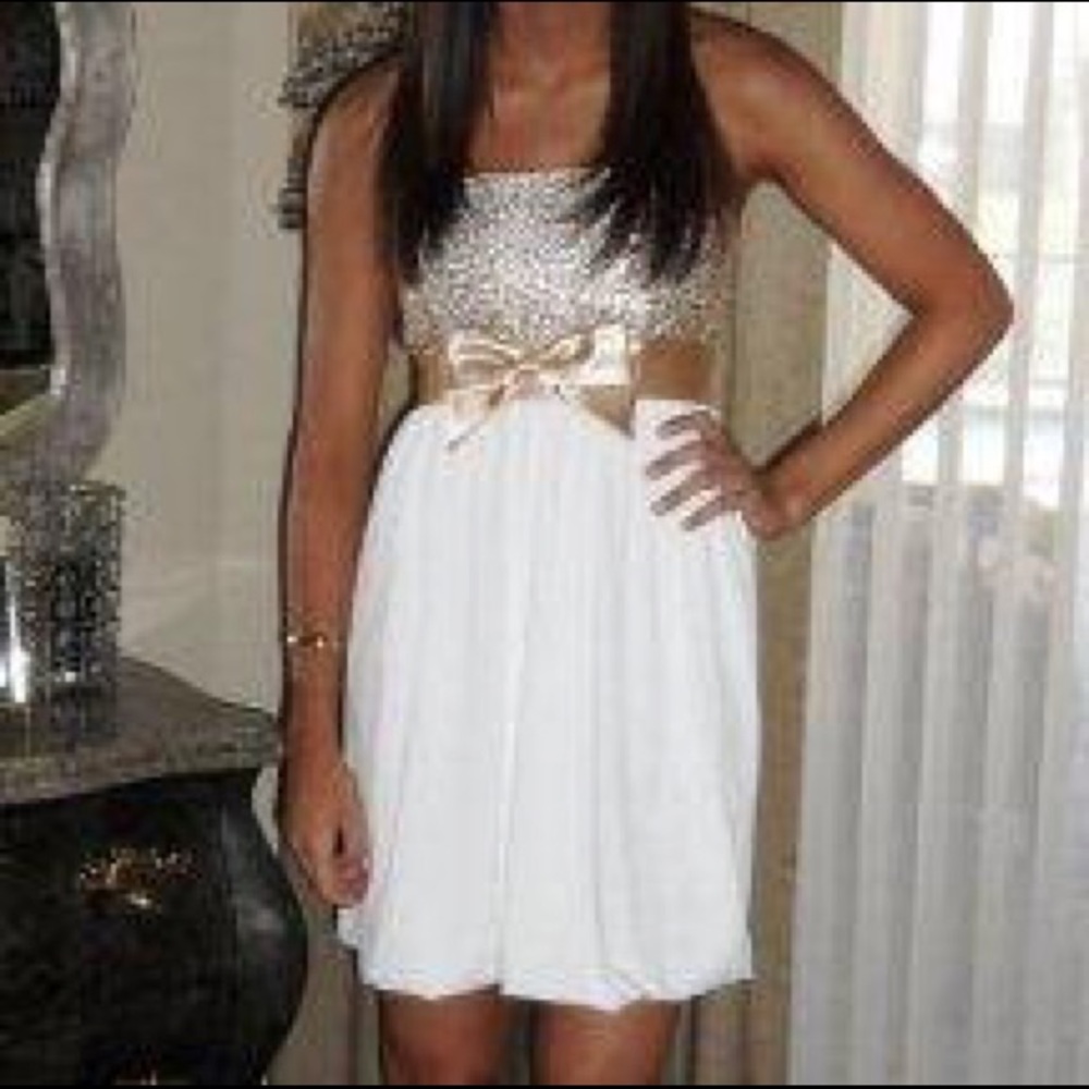 Jessica McClintock Gold Sequin Dress